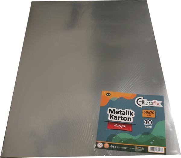 Bafix Metalik Karton 50x70 CM Karışık Renk 10 Lu Paket - Image 1