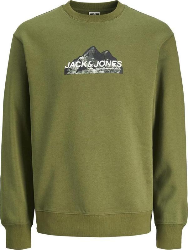Jack&Jones 12262094 Jcomountain Logo Sweat Crew Neck Yeşil - Image 1