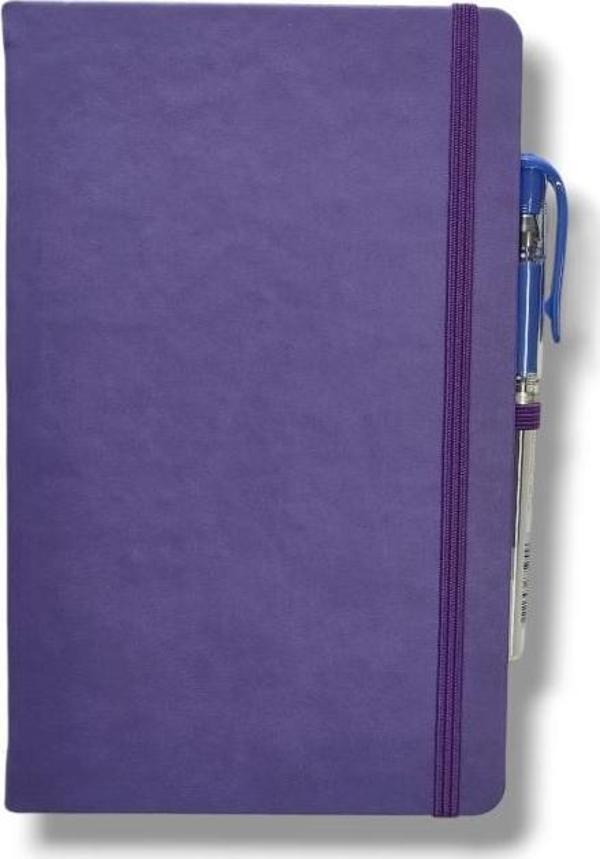 Tarihsiz 13x21 Mor Çizgili Defter ivory Kağıt - Image 1