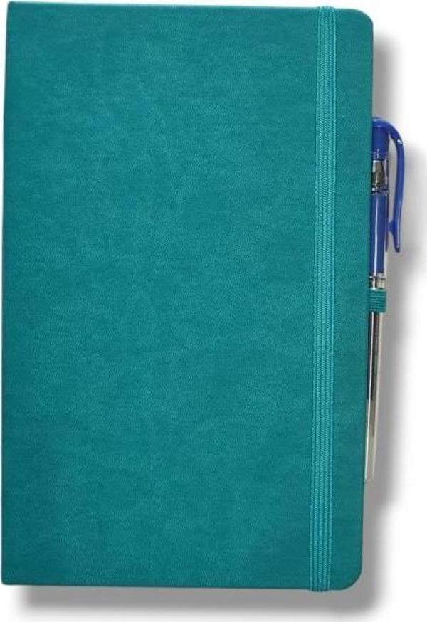Tarihsiz 13x21 Turkuaz Çizgili Defter ivory Kağıt - Image 1