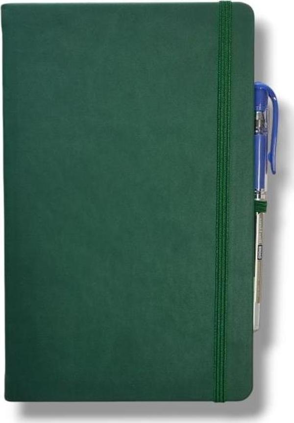 Tarihsiz 13x21 Yeşil Çizgili Defter ivory Kağıt - Image 1