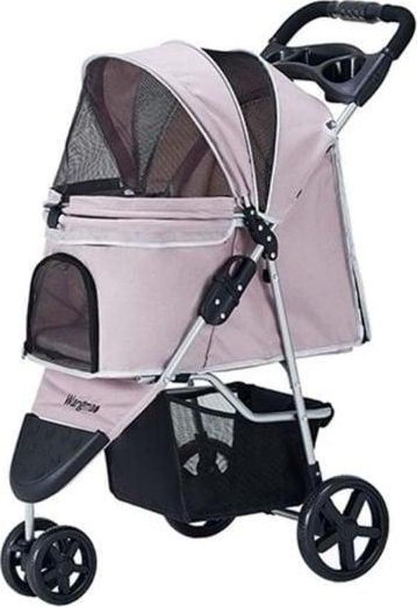 Zampa Triboro Kedi ve Köpek Arabası Pembe 45x80x90 Cm - Image 1