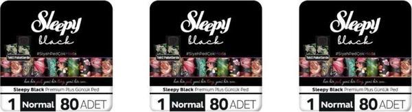 SLEEPY BLACK GÜNLÜK PED PREMİUM PLUS NORMAL 80Lİ 3 ADET - Image 1
