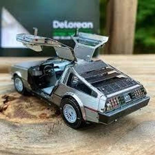 3D Metal Puzzle Bulmaca Geleceğe Dönüş Delorean Zaman Makinesi Araba Modeli Yapı Seti - Image 1