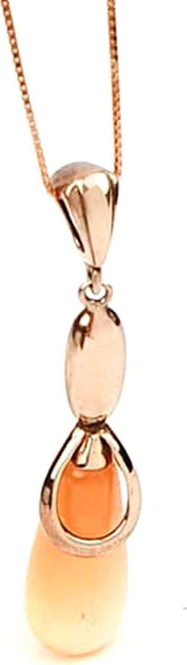 İtalyan tasarımı 925ayar gümüş rose lüks kedi gözü taşlı kolye - Image 1