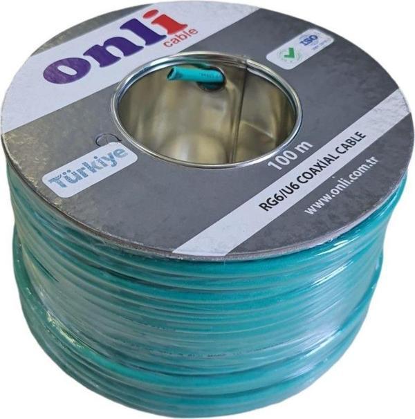Onli RG6U6 112Tel Yeşil Anten Kablosu 100Metre Yerli Üretim - Image 1
