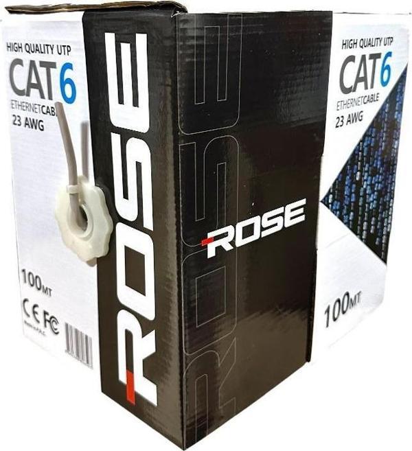 Rose 23AWG 100 Metre Cat6 Ethernet Kablo - Gri - Image 1