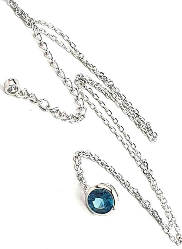 Sky Diamond Blue Creative Sapphire 925 ayar Gümüş Lüks Kolye - Image 1