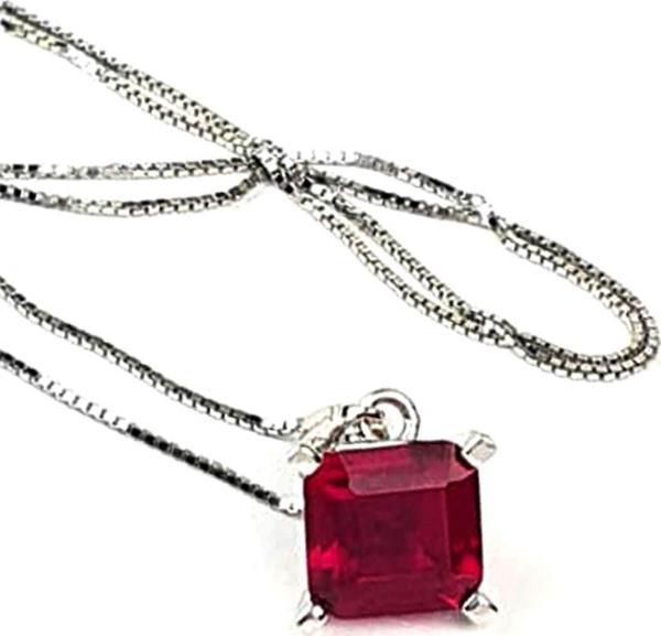 Sky Diamond Red creative rubies 925 ayar gümüş kolye - Image 1