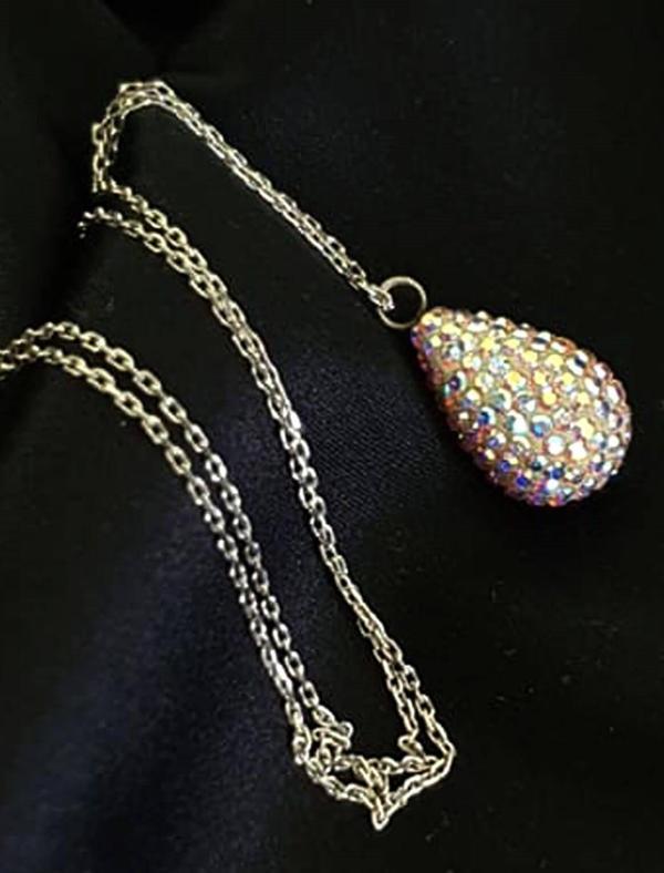 Swarovski taşlı gümüş damla kolye - Image 1