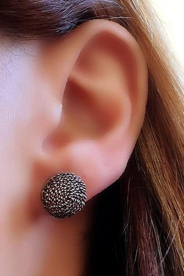 Tasarım el işi gümüş küpe - Image 1