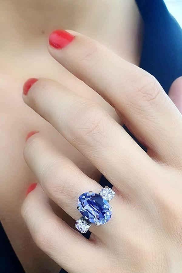Swarovski Taşlı 925ayar Gümüş Ayarlanabilir Yüzük - Image 1