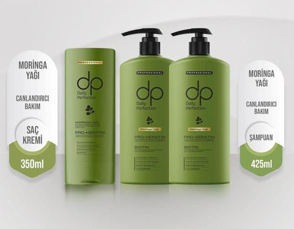 dp Daily Perfection 2 Adet Moringa Yağı Şampuan 425 Ml & 1 Adet Moringa Saç Bakım Kremi 350 ml Set - Image 1