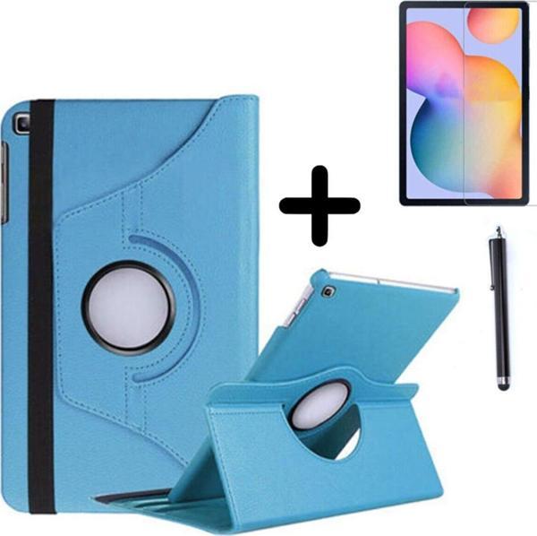 GoGoPlus SAMSUNG GALAXY TAB A7 LİTE SM-t220 DÖNEBİLEN TABLET KILIFI + EKRAN KORUYUCU + KALEM SETİ MAVİ - Image 1