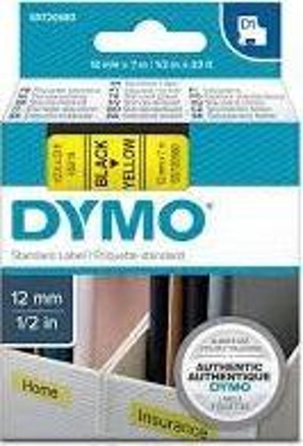 DYMO S0720500 D1 Yedek Şerit, 12 mm x 7 mt, Şeffaf- Siyah (45010) - Image 1