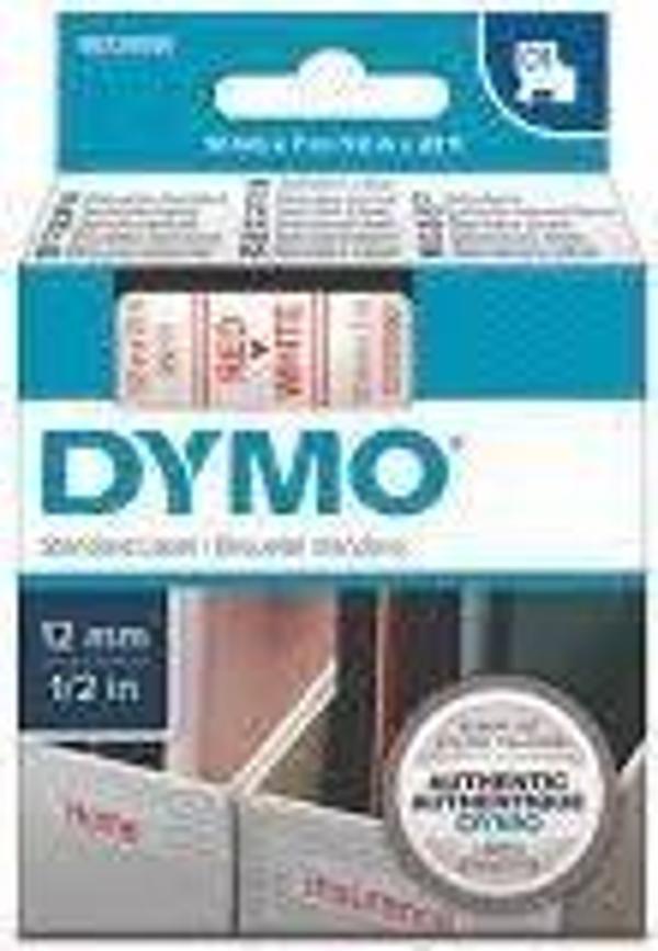 Dymo D1 Yedek Şerit 12 mmX 7 Metre Beyaz-Kırmızı(45015) - Image 1