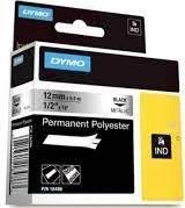 Dymo 18508DMO RhinoPRO SabitPolyester Şerit 9mmx5,5m Şeffaf-Siyah - Image 1