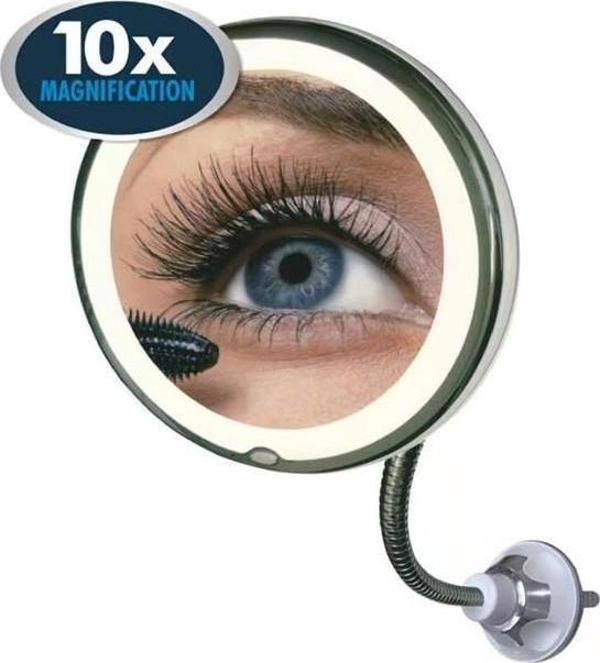 Valkyrie 10X Zoom Büyüteç LED Işıklı Esnek Makyaj Kişisel Bakım Aynası - Güçlü Vantuzlu Kavrama - 360 Flex Bağlantı - Image 1