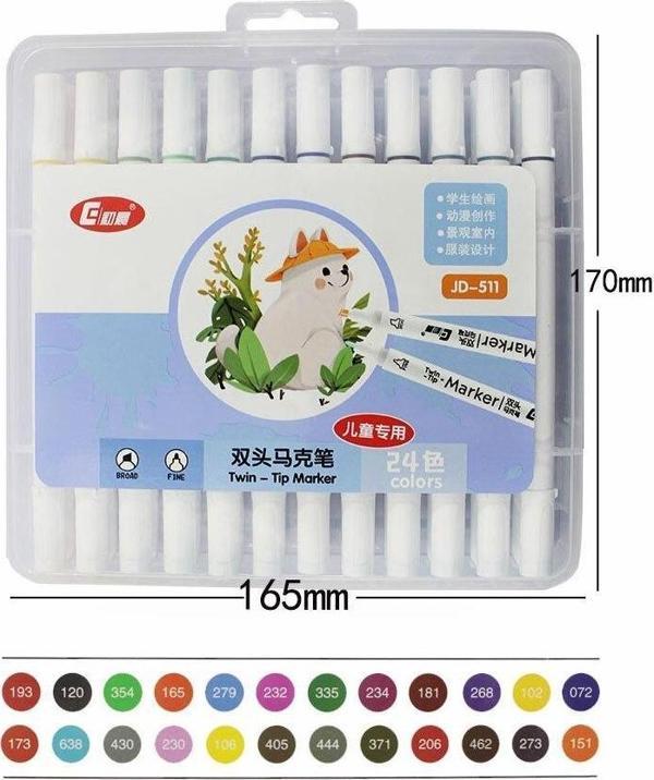 Valkyrie 24 Adet Slim Marker Kalem Seti - Image 1