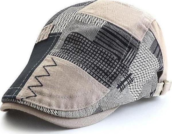 Valkyrie İtalyan Style Erkek Kasket Şapka Kanvas  Asimetrik Model Ayarlanabilir Terletmez Erkek Gri  - Image 1