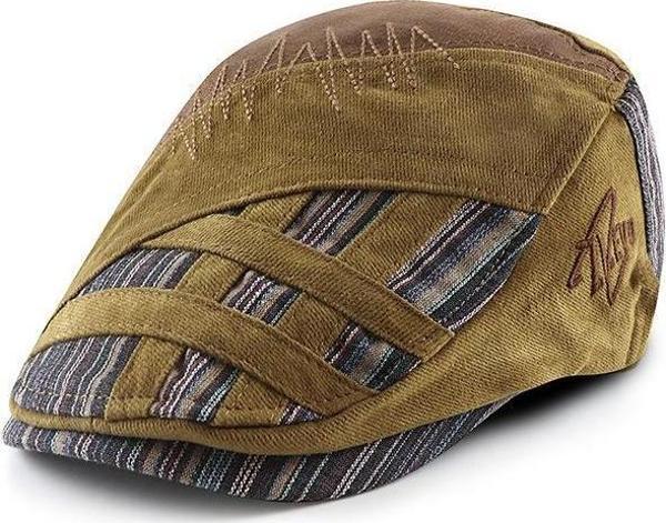 Valkyrie İtalyan Style Erkek Kasket Şapka Kanvas Ayarlanabilir Terletmez Erkek Yeşil - Image 1