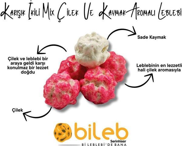 Bileb Serinhisar Bi Leblebi'De Bana Karışık İkili Mix & Çilek Ve Kaymak Aromalı Leblebi & ( 250 ) Gr - Image 1