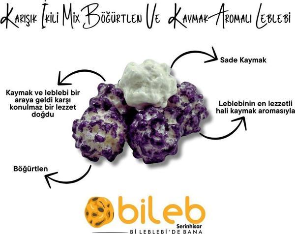 Bileb Serinhisar Bi Leblebi'De Bana Leblebi Karışık İkili Mix & Böğürtlen &Ve Kaymak Aromalı Leblebi & ( 250 ) Gr - Image 1