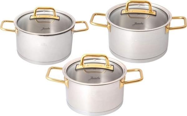 Jumbo Assos Midi 3'lü Titanyum Gold Tencere Seti - Image 1