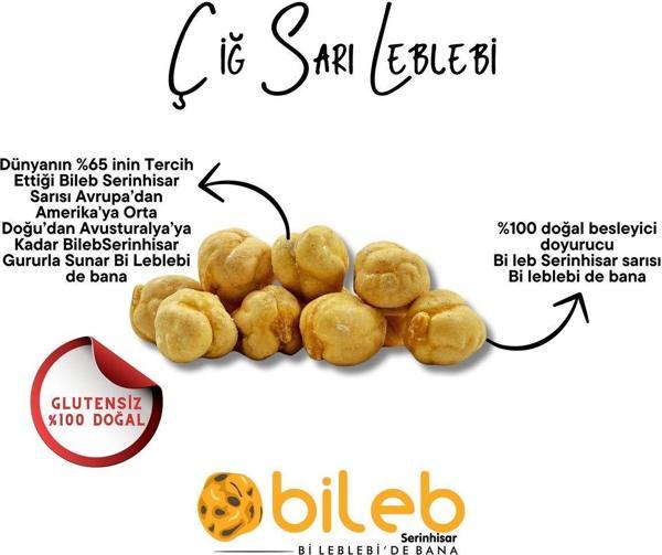 Bileb Serinhisar Bi Leblebi'De Bana Tek Kavrulmuş ( Tuzsuz) Sarı Leblebi Meşhur Serinhisar Leblebisi 400 Gr - Image 1