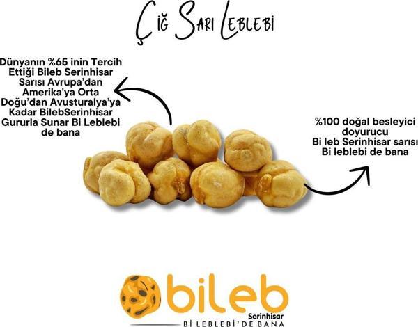 Bileb Serinhisar Bi Leblebi'De Bana Tek Kavrulmuş ( Tuzsuz) Sarı Leblebi Meşhur Serinhisar Leblebisi 1 Kg - Image 1
