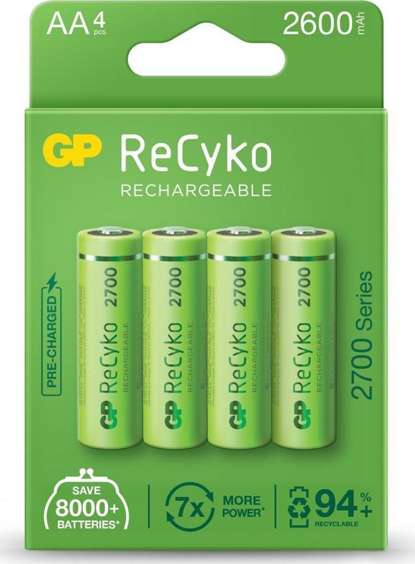 GP ReCyko AA 2600 mAh Şarjlı Kalem Pil 4'lü Paket GP270AAHCEMTR - Image 1