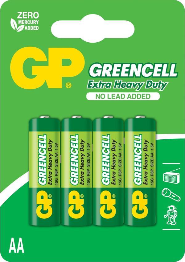 GP Greencel R6 AA Boy Çinko Kalem Pil 4'lü Paket GP15G-U4 - Image 1