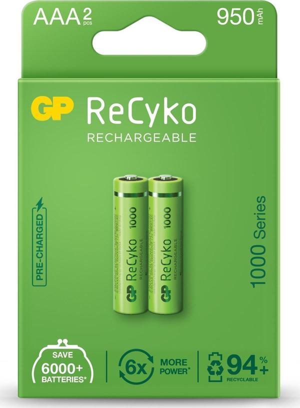 GP AAA 950 mAh Şarjlı İnce Kalem Pil 2'li Paket GP100AAHCEMTR-2GB - Image 1