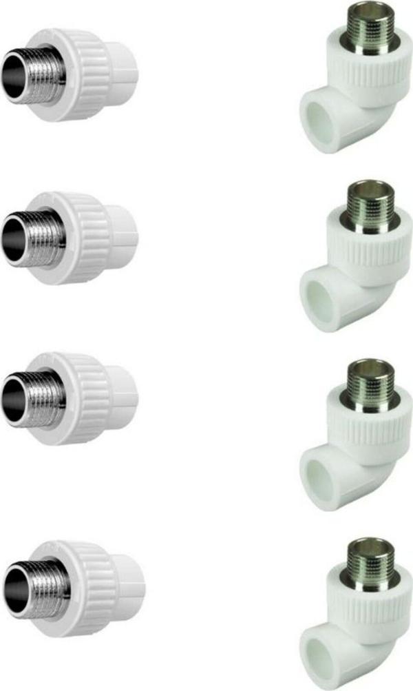 Kalde Erkek Nipel Ve Dirsek 20X1/2 Dış Dişli 4 Nipel 4 Dirsek - Image 1