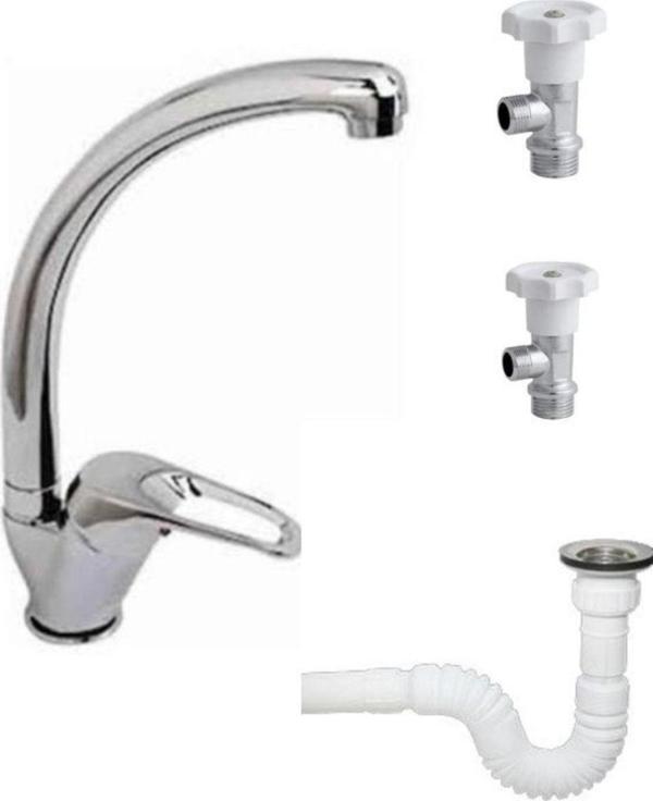 Sc Grup Kuğu, Lavabo & Eviye Bataryası, Körüklü Sifon, Ara Musluk 3`Lü Set 1 - Image 1