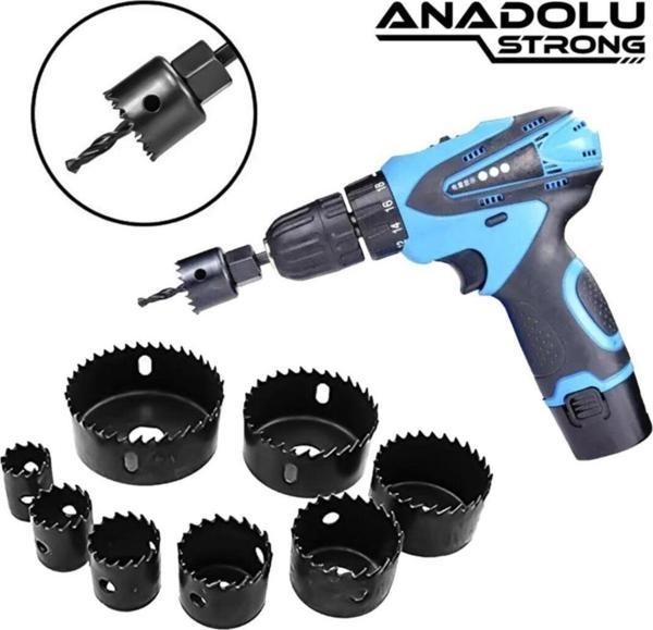 Anadolu Strong Anadolustrong 11Parça Büyük Boy Panç Seti Ahşap Buat Kartonpiyer Alçıpan Delik Açma Oyuk Açma - Image 1
