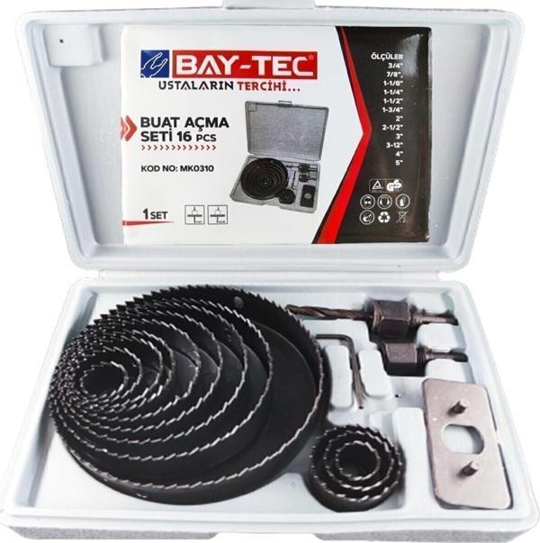 Bay-Tec Profesyonel 16 Parça Panç Seti Kartonpiyer Sunta Alçıpan Delici Testere Takımı Kartonpiyer - Image 1