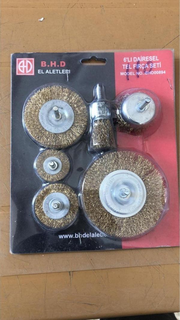 Bhd Matkap Uçlu Pimli Tel Fırça Seti 6 Parça - Image 1
