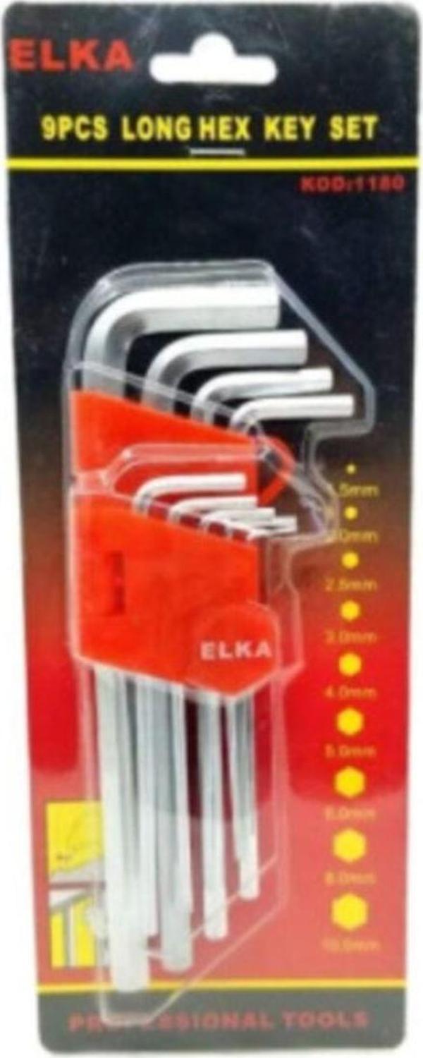 Elka Uzun 9 Parça Allen Anahtar Seti - Image 1