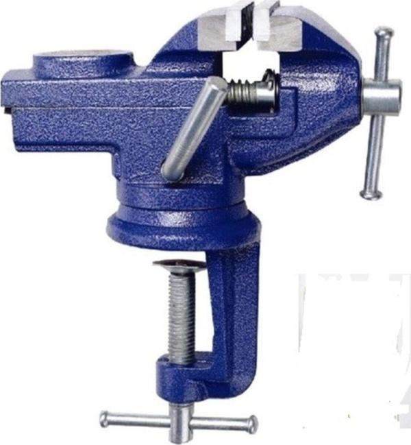 İşgör Mengene 60 Mm Tezgah Tip Dönerli Örslü Tablalı Mengenesi Ve Orange Ev Tip Iğne - Image 1