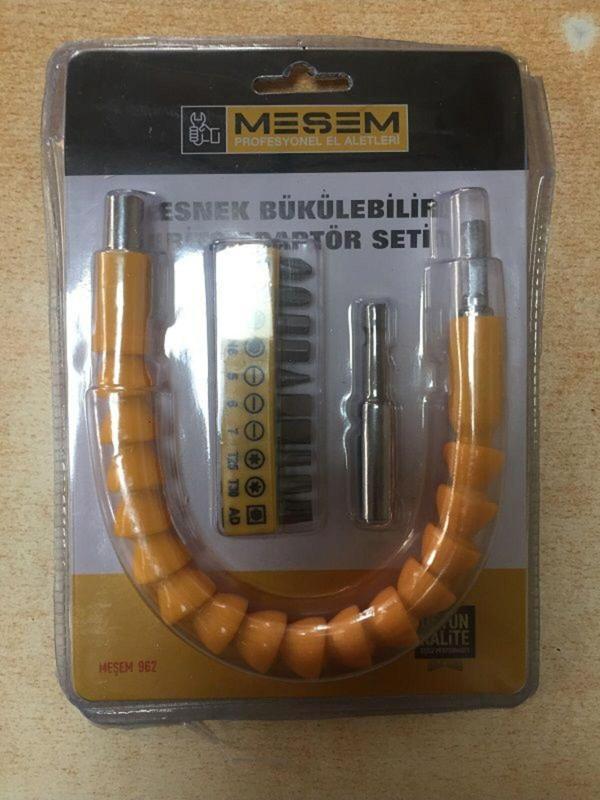 Meşem Esnek Bükülebilir Bits Adaptör Seti (Dar Alanda Vidalamalar İçin) - Image 1