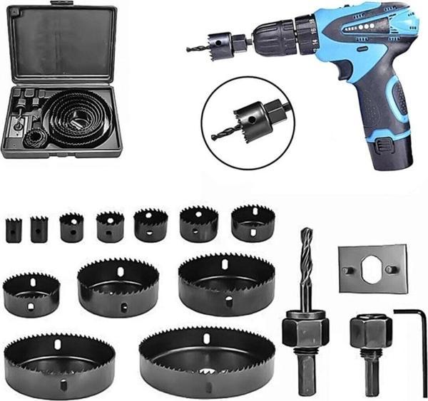 Rigour Panç Seti Ahşap Buat Kartonpiyer Alçıpan Delik Açma Oyuk Açma 16 Parça Büyük Boy Set - Image 1
