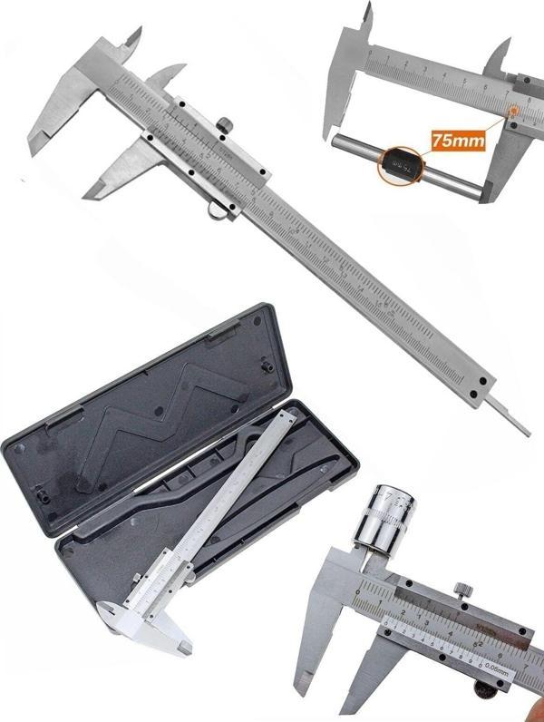 Rigour Paslanmaz Yüksek Kalite Metal Gövdeli Mekanik Kumpas 0-150 Mm - Image 1