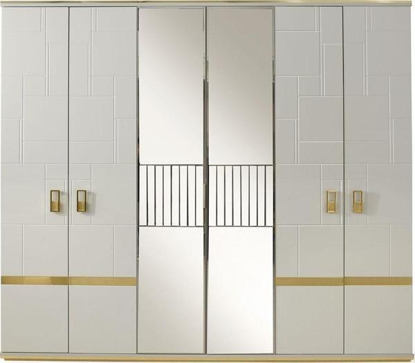 Avm 24 BELİZE GARDIROP-MDF-KUM BEJİ-260X60X230CM-6 KAPAK-AYNALI KAPAK - Image 1