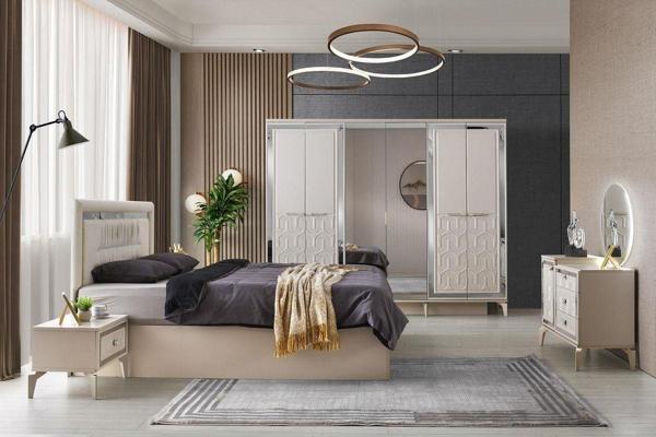 Avm 24 Dresden Yatak Odası-mdf-kum Beji-6 Kapaklı Ve Aynalı-bazasız Traversli - Image 1