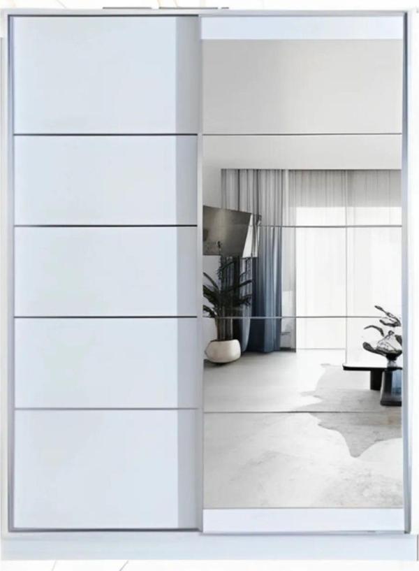Avm 24 Efes 140 X 59 X 212 Sürgülü Dolap-beyaz-aynalı - Image 1