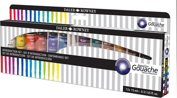 Daler Rowney Aquafine Gouache Set 12x15ml  - Image 1