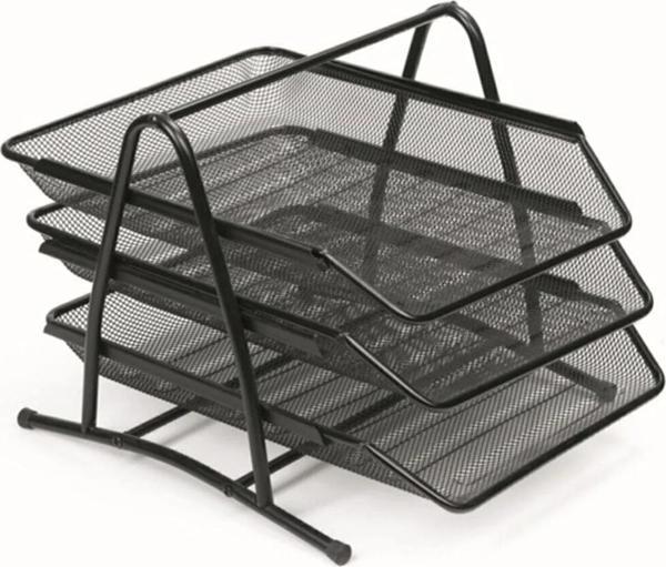 3'lü Metal Evrak Rafı - Siyah - Image 1