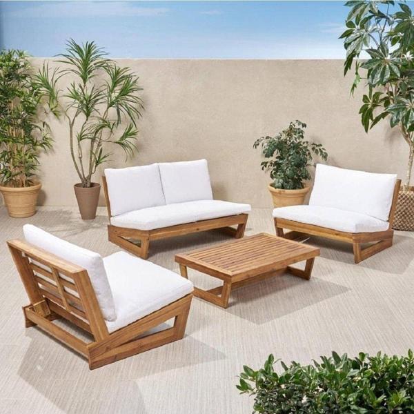 Zerka Concept Conforlove Bahçe Balkon Masif Ithal Çam Ahşap Koltuk - 1 Adet Tekli Ve 1 Adet Ikili Koltuk - Image 1