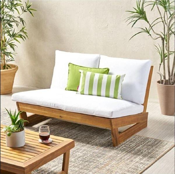 Zerka Concept Conforlove Bahçe Balkon Modern Tasarım Ithal Masif Çam Ahşap Koltuk - 1 Adet Ikili Koltuk - Image 1